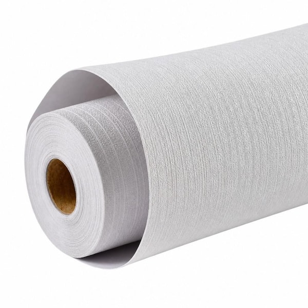Grasscloth Peel and Stick Wallpaper, 24 in. W x 393 in. D x 0.5 in. H, White Finish, Waterproof Vinyl Contact Paper