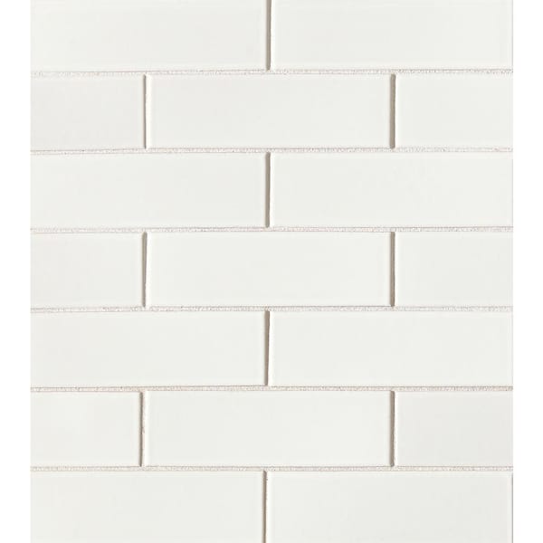 Zenia Rectangle 11 in. x 11 in. Milky Way Porcelain Mosaic Floor and Wall Tile (8.9 sq. ft./Case)