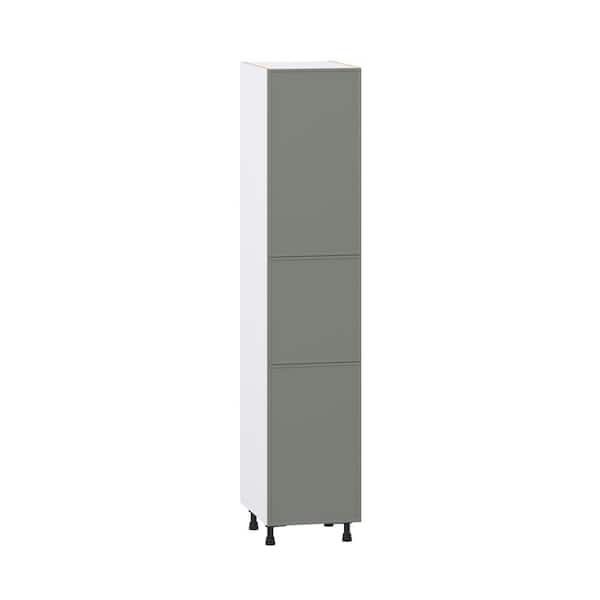 Fairview 18 in. W x 24 in. D x 89.5 in. H Assembled Slim Shaker Pantry Kitchen Cabinet in Moss Green