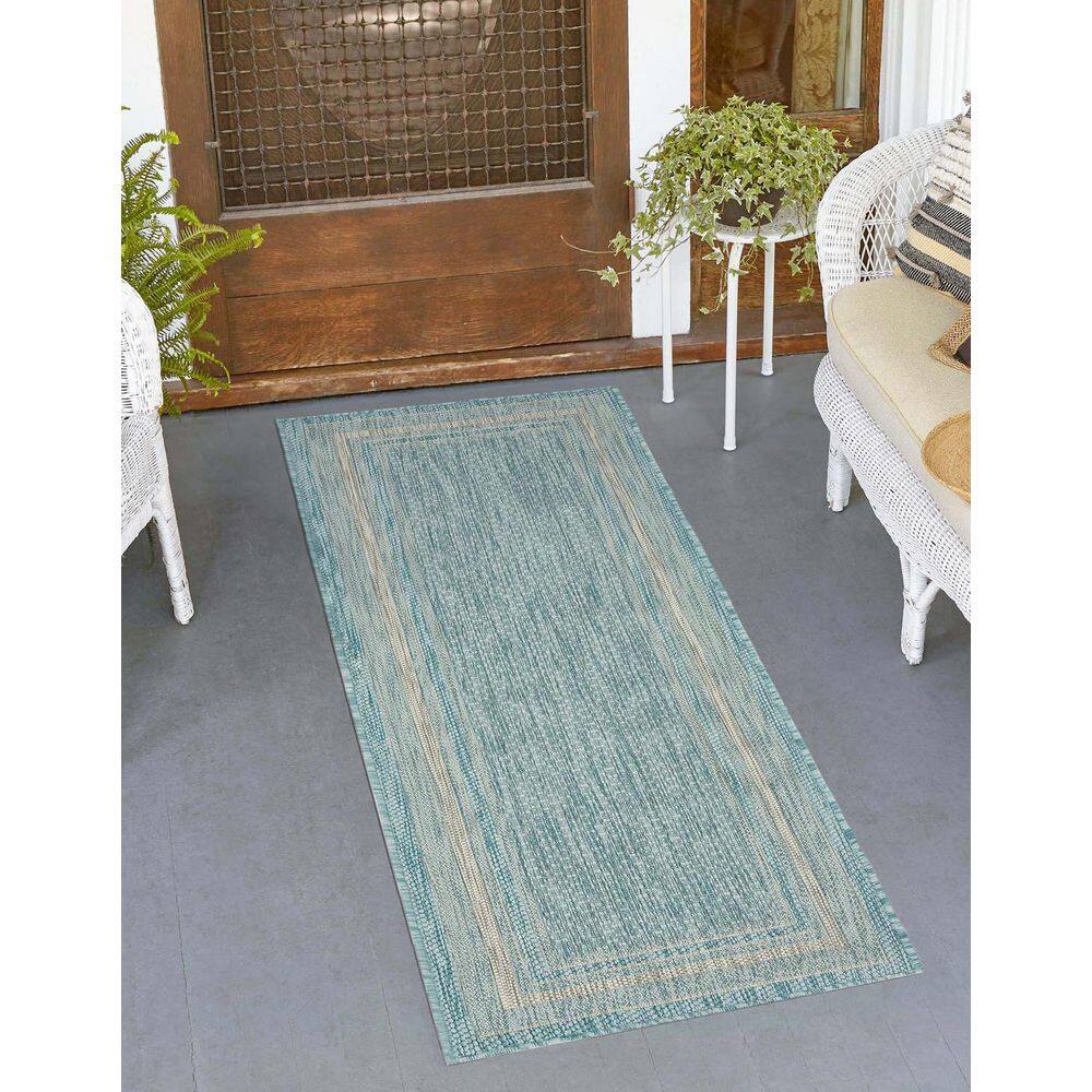 Aquamarine Outdoor Runner Rug - Easy Care & Stain Resistant