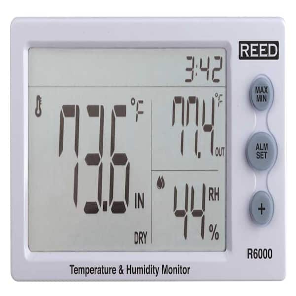 REED Instruments THERMO-HYGROMETER, INDOOR/OUTDOOR DESKTOP W/CLOCK ...