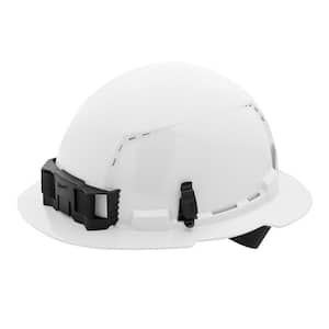 BOLT White Type 1 Class C Full Brim Vented Hard Hat with 4-Point Ratcheting Suspension (5-Pack)