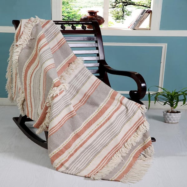 Striped Woven throw - Ruby Roost