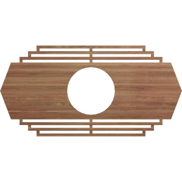 Ekena Millwork 1/4 in. x 40 in. x 20 in. Chrysler Wood Fretwork Pierced Ceiling Medallion, Walnut