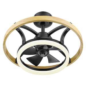 Acklen 21 in. Indoor Matte Black Fandelier Modern Ceiling Fan with Color Changing Technology and Remote Control