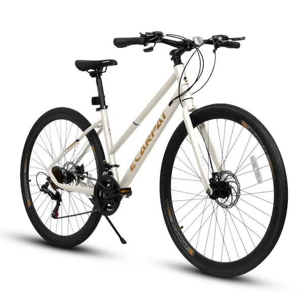Cesicia 27 in. Cream Steel 21-Speed 700C Road Hybrid Bike with