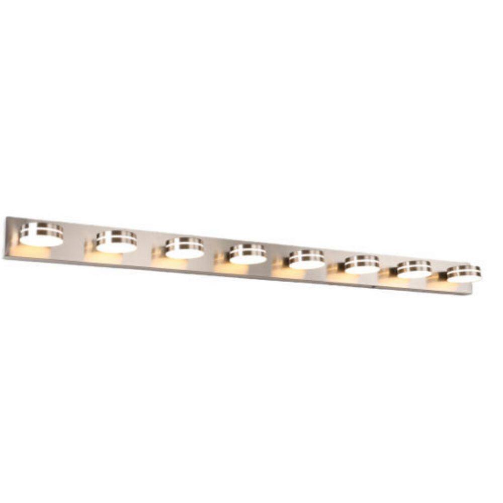 63 in. 8 Light Nickel Bathroom Dimmable LED Vanity Light with 5-CCT Adjustable Switch and Acrylic Lampshade price history on PriceWatchPro