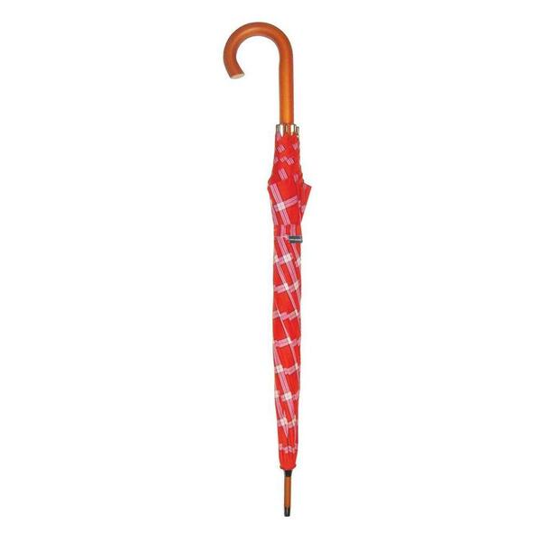 London Fog 48 in. Arc Canopy Auto Open Stick Umbrella in Fashion Red