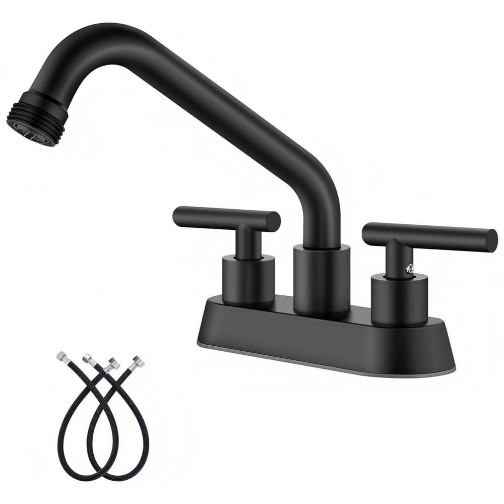 1-Piece 2 Lever Handle Utility Sink Faucet with Swivel Spout in Matte Black, NPT 3/4 Threaded End and Installation Kit price history on PriceWatchPro