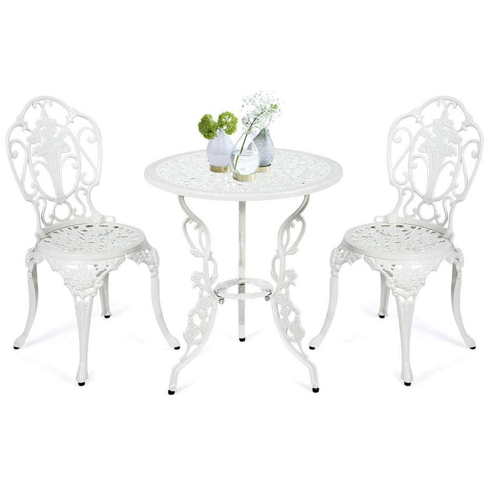 Have a question about Alpulon Classic White 3-Piece Cast Aluminum Round  Outdoor Bistro Set? - Pg 1 - The Home Depot