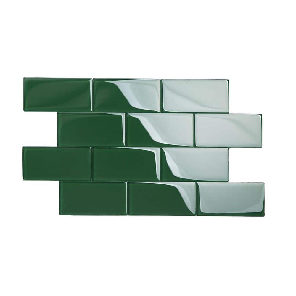 Evergreen 3 in. x 6 in. x 8mm Glass Subway Tile (5 sq. ft./Case) price history on PriceWatchPro