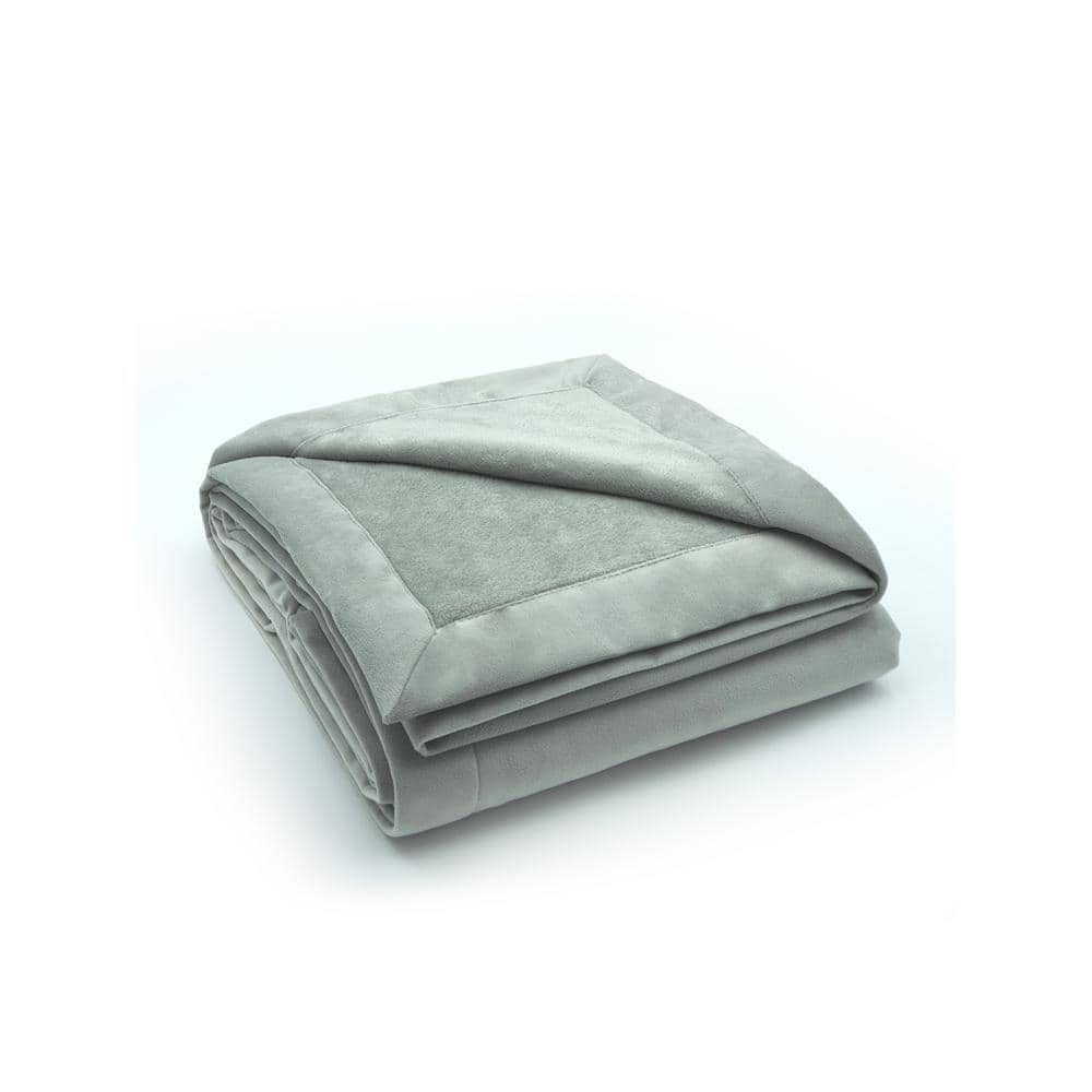 Habitat Seren Silver Polyester Velvet 50 in. W x 60 in. L Indoor Throw (1Throw Blanket