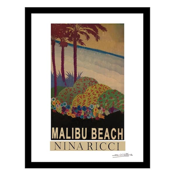 VENICE BEACH Collections Vintage Fashion Malibu Beach by Fairchild Paris 1-Piece Framed Graphic Print Abstract Poster Art Print 18 in. x 14 in.