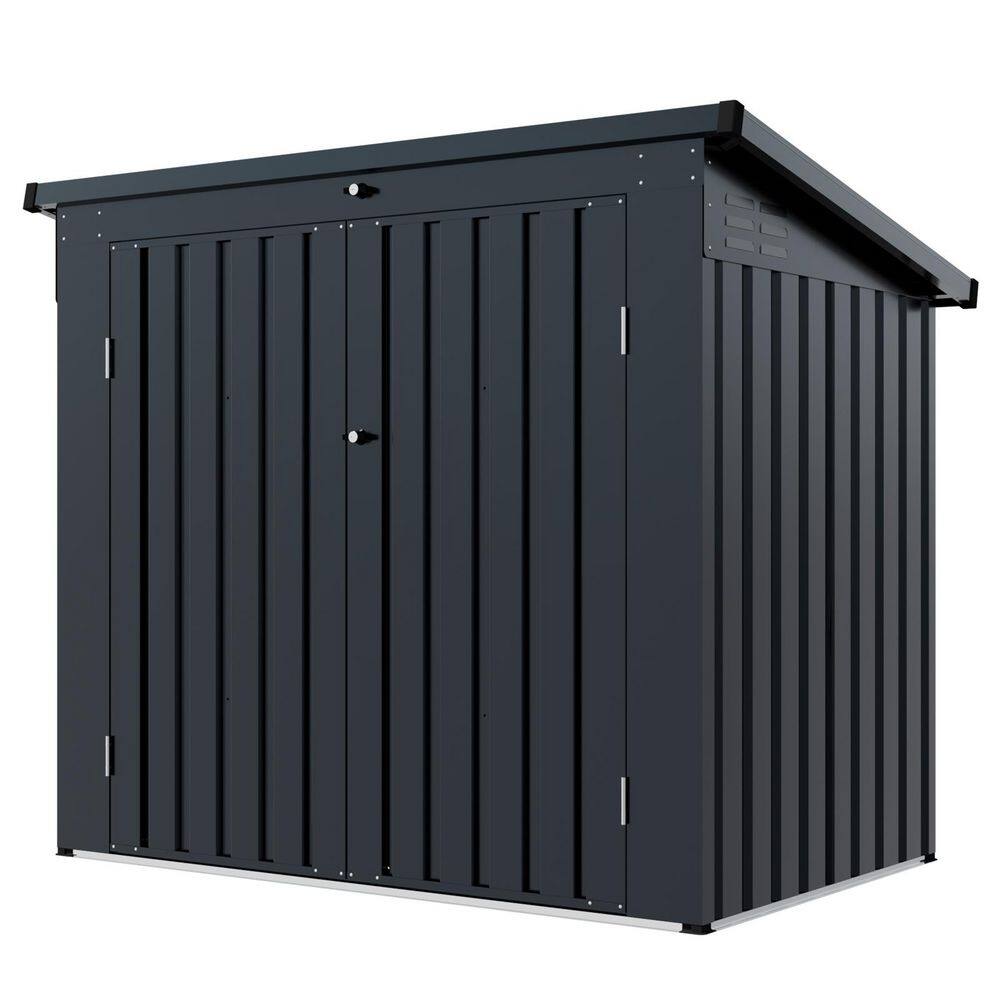 5 ft. W x 3 ft. D Metal Outdoor Garbage Bin Shed for Garbage Storage, Stores 2-Trash Cans (15 sq. ft. ) in Black price history on PriceWatchPro