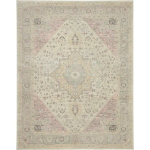 Tranquil Ivory/Pink 8 ft. x 10 ft. Persian Vintage Area Rug