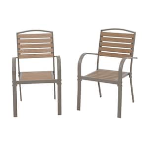 OC Orange Casual Wood Outdoor Dining Chairs, Teak (Set of 2)