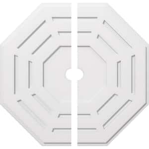 1 in. P X 14-1/4 in. C X 36 in. OD X 3 in. ID Westin Architectural Grade PVC Contemporary Ceiling Medallion, Two Piece