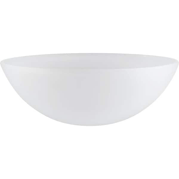 Glass Dome 3-7/8 H x 10-3/8 D, Frosted Glass Dome Torchiere/Swag Lamp and Pendant Shade with 1-5/8 in. Neckless Fitter