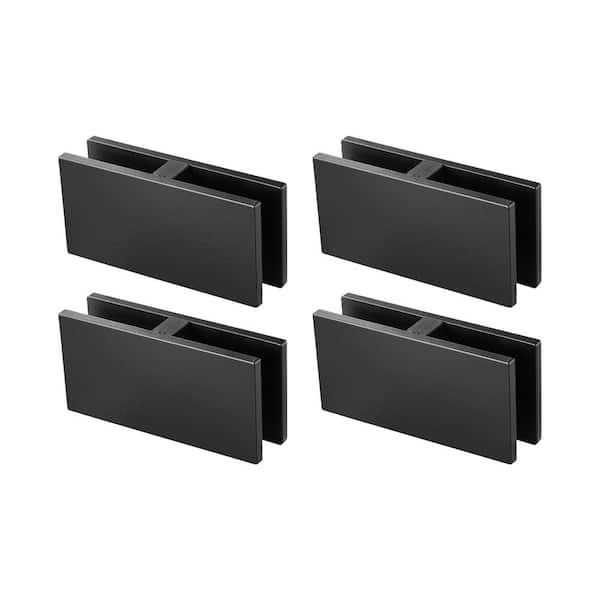 SVOPES Glass Clamp, 0.8 in.H x 1.97 in.W, Black Rectangle Railing Bracket for Tempered Glass. Stainless Steel Stair Railing Kit