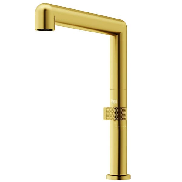 VIGO Jewel 11 in. H Single Handle Kitchen Bar Faucet in Matte Brushed Gold