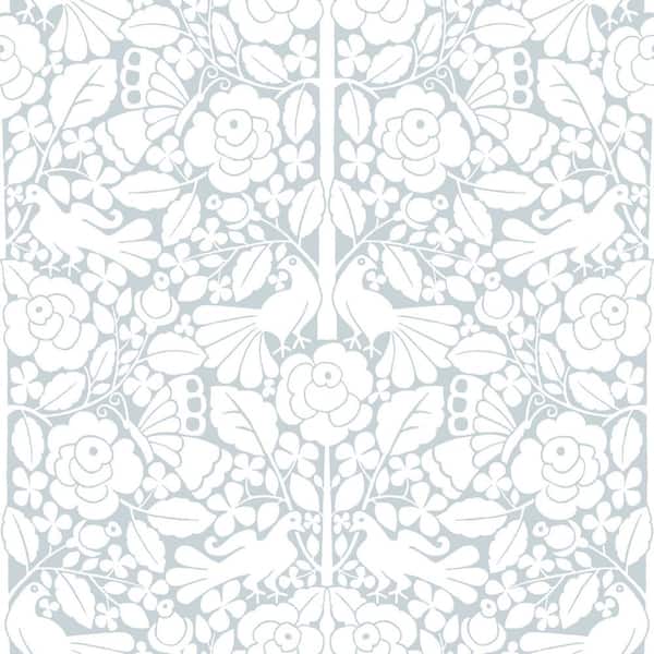 Magnolia Home by Joanna Gaines Blue Fairy Tales Non Woven Preium Paper Peel and Stick Matte Wallpaper Approximately 34.2 sq. ft