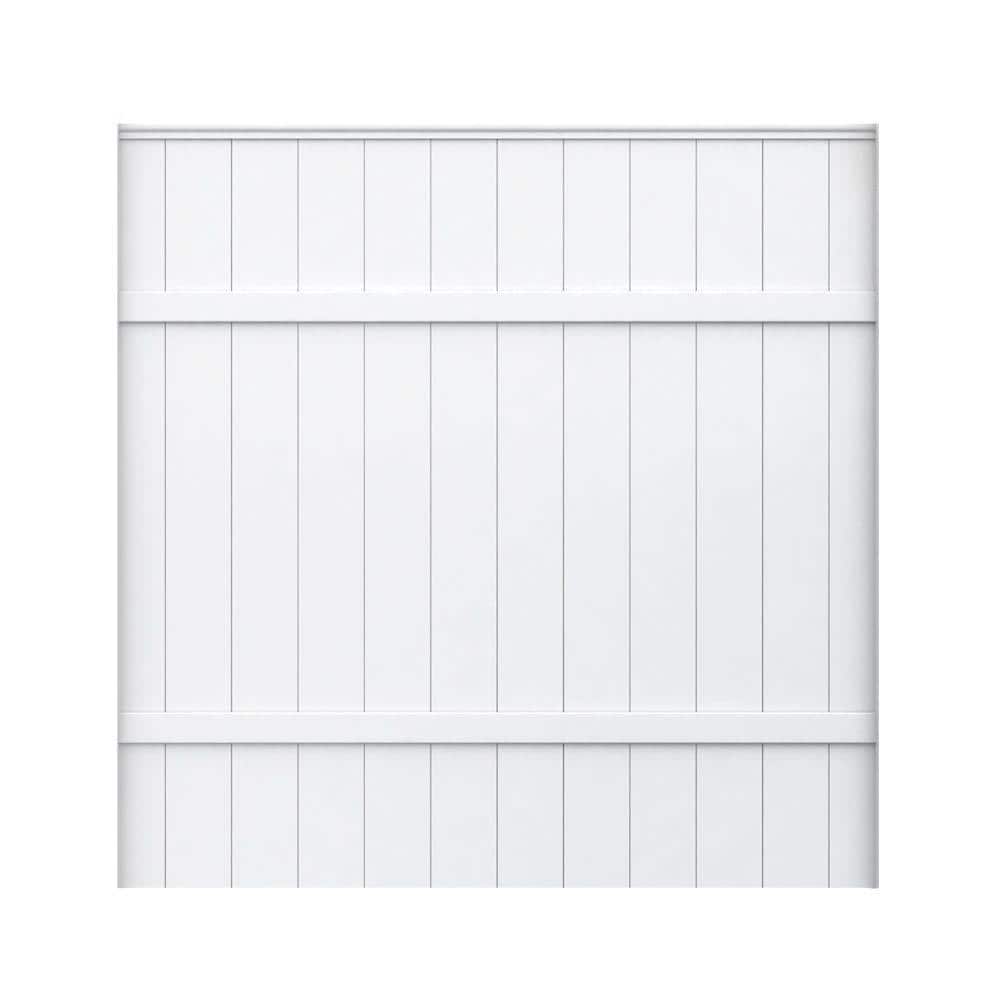 Installed White Vinyl Fence