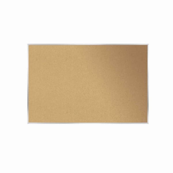 ghent Natural Cork 48 in. x 96 in. Bulletin Board with Aluminum Frame, (1-Pack)