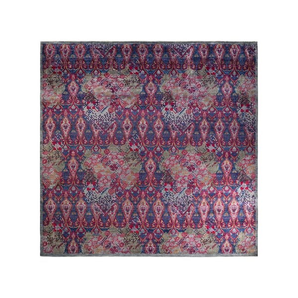 Solo Rugs Suzani One-of-a-Kind Contemporary Gray 12 ft. 1 in. x 12 ft. 4 in. Abstract Area Rug