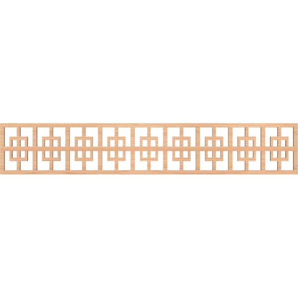 Ekena Millwork Cambridge Fretwork 0.25 in. D x 46.625 in. W x 8 in. L Hickory Wood Panel Moulding