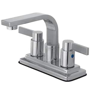 NuvoFusion 4 in. Centerset 2-Handle Bathroom Faucet with Push Pop-Up in Polished Chrome