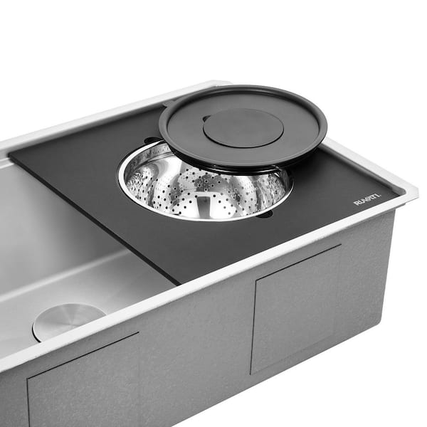 LedgeFit Black Granite Quartz Composite Platform with Mixing Bowl and Colander (Complete Set) for Workstation Sinks