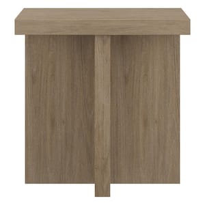 Elna 22 in. Antiqued Gray Oak Square MDF Top End Table
