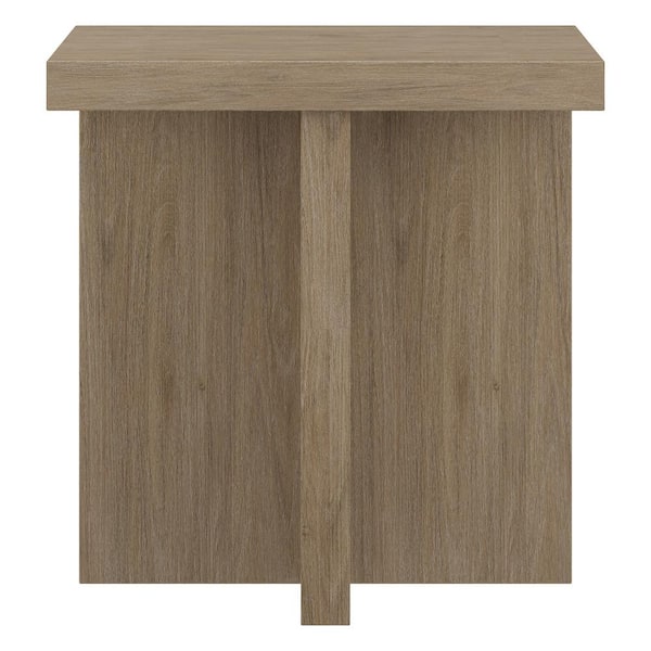 Meyer&Cross Elna 22 in. Antiqued Gray Oak Square MDF Top End Table