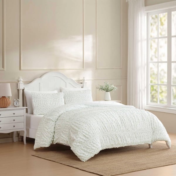 Laura Ashley Rosebuddies Reversible 2-Piece Light Blue Microfiber