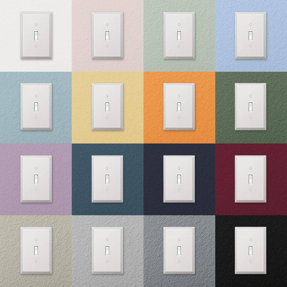 Oversized White Steel Single Rocker Wall Plate