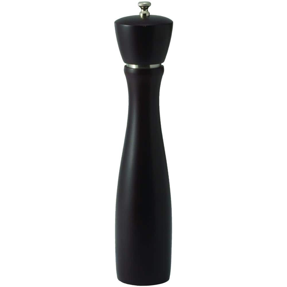 Winco 12 in. Modern Black Wood Maestro Pepper Mill