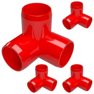 1 in. Furniture Grade PVC 3-Way Elbow in Red (4-Pack)