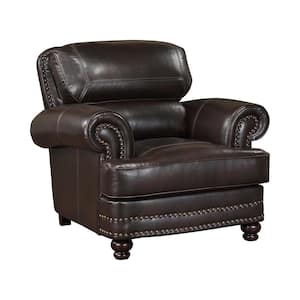 Beyen Brown Faux Leather Arm Chair