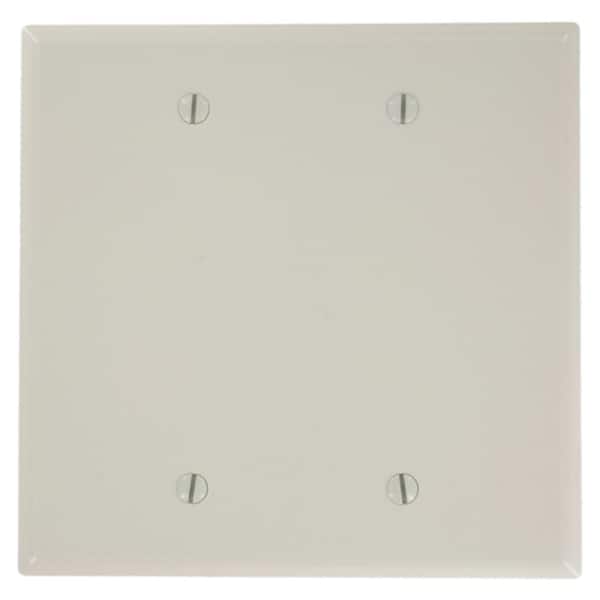 Leviton 2-Gang Light Almond Blank Plate Plastic Midway/Midsize Wall Plate (1-Pack) 80525-T