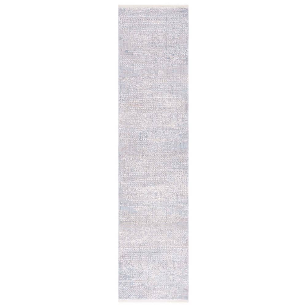 Marmara Blue and Ivory 2' x 8' Runner Rug