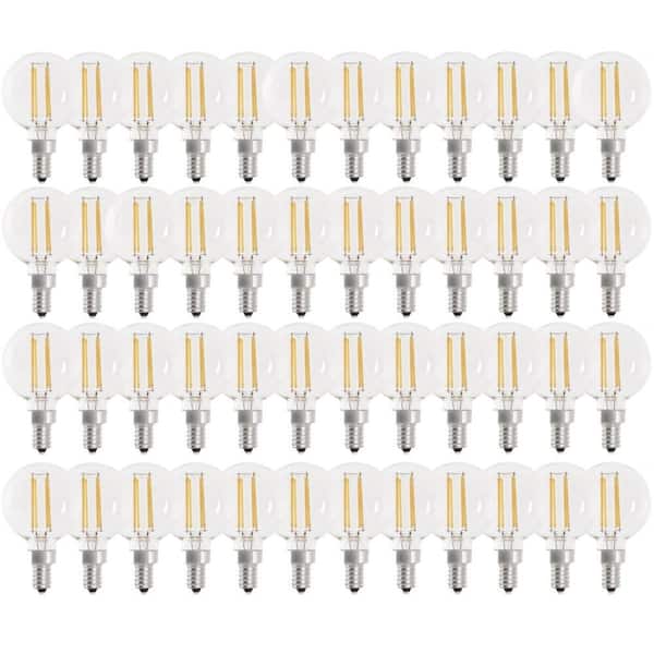 60-Watt Equivalent G16.5 Globe Dimmable Filament Clear CEC Title 20 E12 LED Vintage Edison LIght Bulb Soft White 48-Pack
