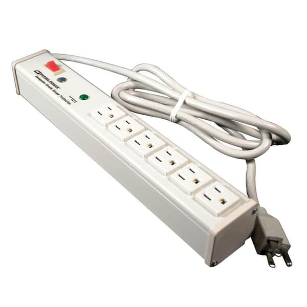 Legrand Wiremold Perma Power 6-Outlet 15 Amp Computer Grade Surge Power Strip with Lighted On/Off Switch and 6 ft. Cord