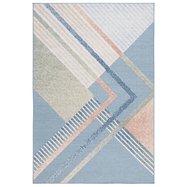 SAFAVIEH Sarasota Blue/Light Green 5 ft. x 8 ft. Trellis Area Rug
