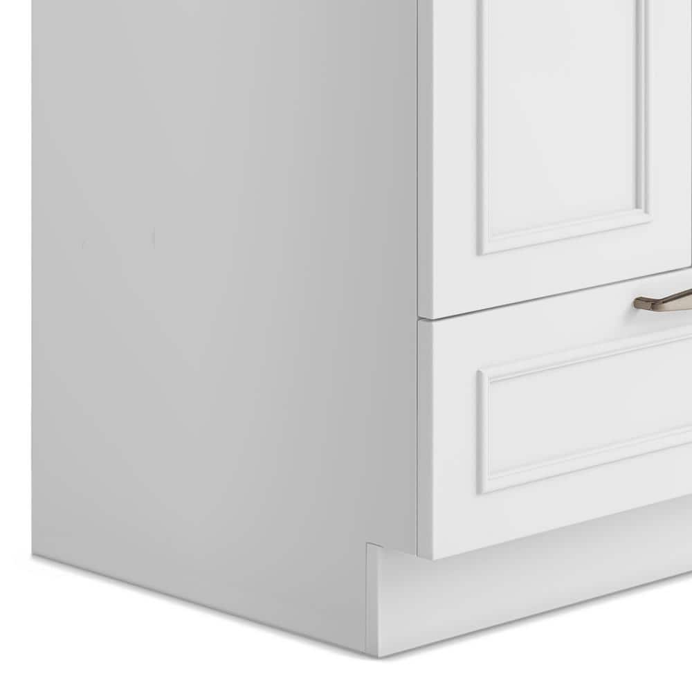 White 28-Inch Laundry Cabinet with Stainless Steel Sink