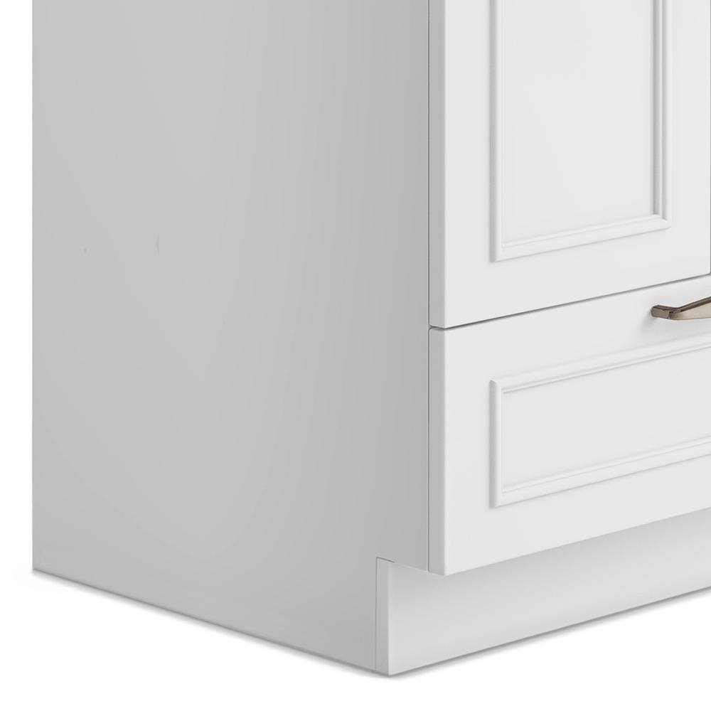 White 28-Inch Laundry Cabinet with Stainless Steel Sink