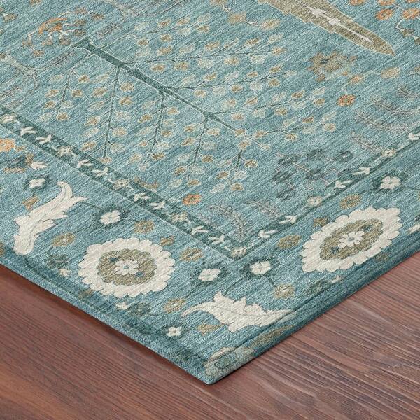 Chantille Machine Washable Indoor/Outdoor Abstract ACN2819 Teal 5 ft. x 7 ft. 6 in. Area Rug