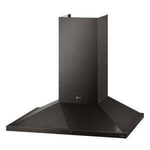 30 in. Smart Wall Mount Range Hood with LED Lighting in Black Stainless Steel