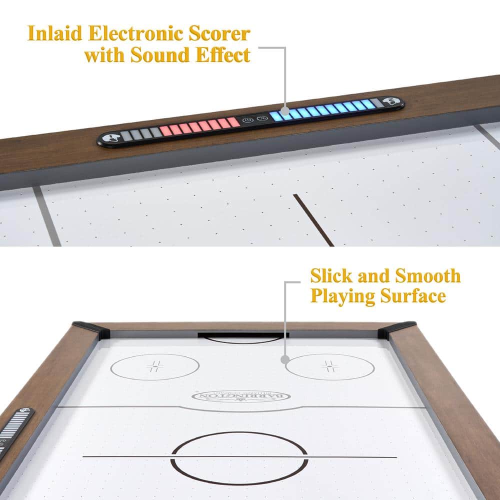 Barrington 5-ft Gray and Brown Air Hockey Table with Electronic Scorer
