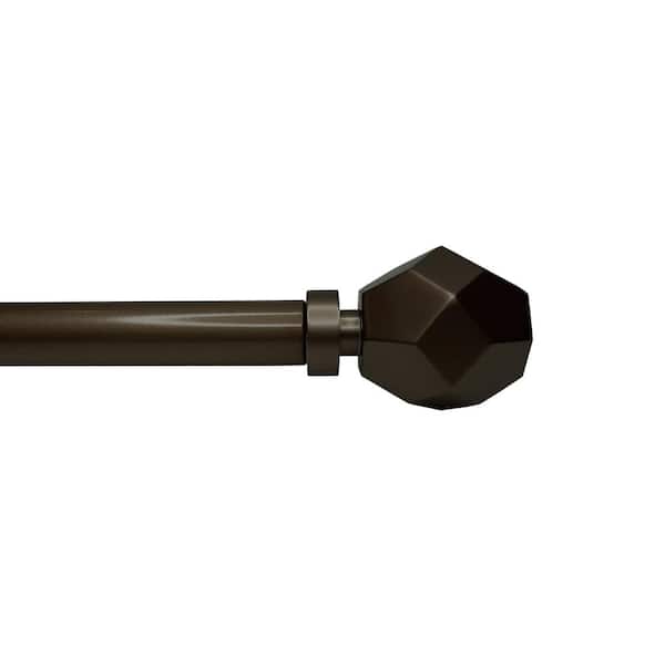 Versailles Home Fashions Escencial 72 in. - 144 in. Adjustable Single 1 in. diam. Convex Rod in Bronze