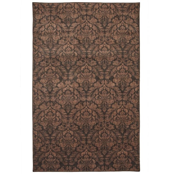 Mohawk Home Bonjour Damask Brown 8 ft. x 10 ft. Floral Area Rug